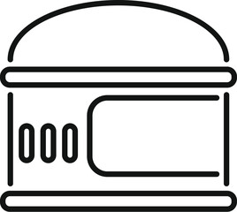 Poster - simple black and white icon of a space capsule for interstellar travel