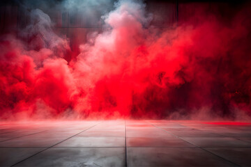 Wall Mural - red and white smoke