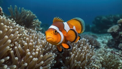 a clownfish that swims in the sea