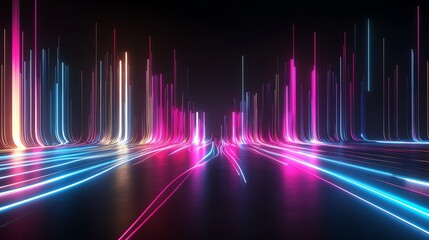 Wall Mural - Neon Lights Abstract Background