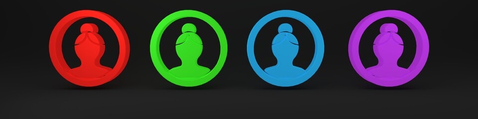 Aufkleber - Colorful Create account screen icon isolated on black background. Minimalism concept. 3D render illustration