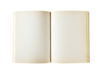 old open blank book isolated on white