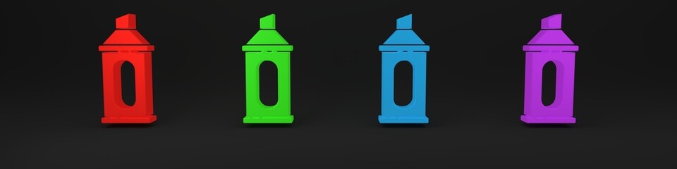 Poster - Colorful Marker pen icon isolated on black background. Minimalism concept. 3D render illustration