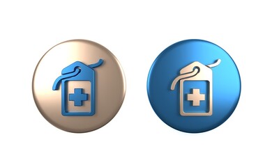 Poster - Colorful Cross hospital medical tag icon isolated on white background. First aid. Diagnostics symbol. Medicine and pharmacy sign. Circle button. 3D render illustration