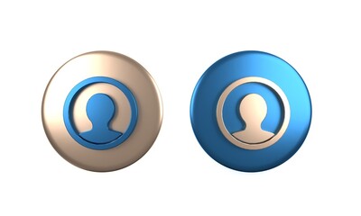 Poster - Colorful Create account screen icon isolated on white background. Circle button. 3D render illustration