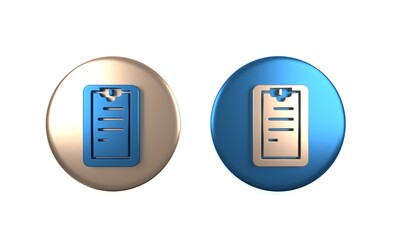 Poster - colorful clipboard with checklist icon isolated on white background. control list symbol. survey pol