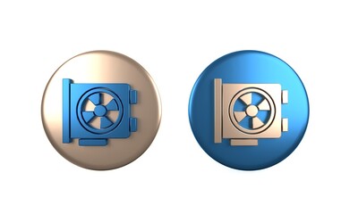 Poster - Colorful Video graphic card icon isolated on white background. Circle button. 3D render illustration
