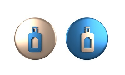 Poster - Colorful Whiskey bottle icon isolated on white background. Circle button. 3D render illustration