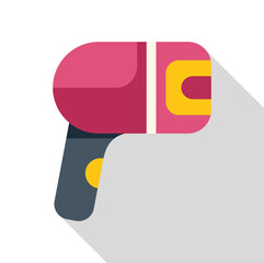 Poster - Electronic barcode scanner scanning bar code icon in flat style with long shadow