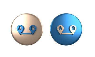 Poster - colorful route location icon isolated on white background. map pointer sign. concept of path or road