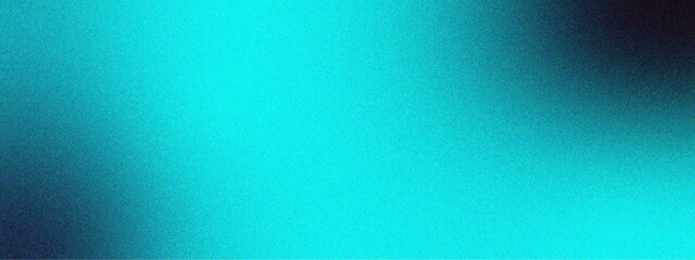 Poster - Abstract blue to black gradient background with grainy noise texture. Foil turquoise blue, teal metallic texture gradient. Grainy glowing light on backdrop noise effect.