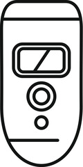 Poster - Simple line drawing of a barcode scanner scanning a barcode