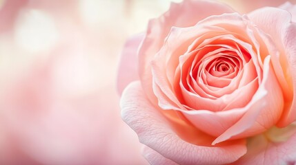 Canvas Print - Soft Pink Rose Close Up.