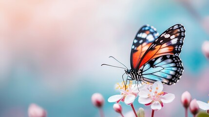 Wall Mural - Butterfly on a Flower in Spring.