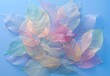 © VICHIZH - Delicate translucent leaves in pastel colors arranged on a soft blue background An artistic representation of nature s beauty