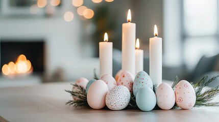 Poster - Easter Eggs and Candles.