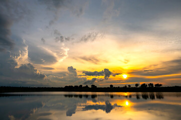Wall Mural - outdoor sunset.twilight beauty evening colorful clouds - sunlight with dramatic sky.sunlight with dr