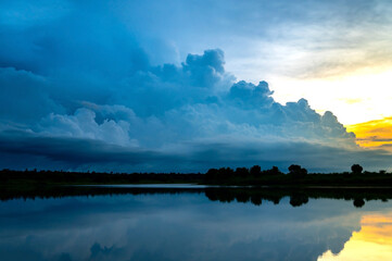 Wall Mural - outdoor sunset.twilight beauty evening colorful clouds - sunlight with dramatic sky.sunlight with dr