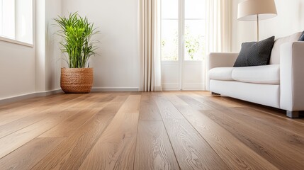 Canvas Print - Wooden Floor Close Up In Modern Living Room.