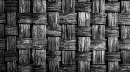 Aufkleber - Black and white woven texture, intricate and detailed background