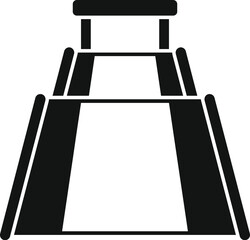 Poster - Big waterpark attraction with steps and handrail leading to top icon simple black style