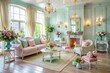© DigitalArt Max - Exploring Dreamy Domicile Afternoon Sun Flawless Composition Pastel Hues Whimsical Decor Vintage Accents Airy Spaces Effortless Elegance