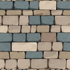 Canvas Print - Stone Wall Seamless Pattern