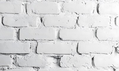 Wall Mural - White Brick Wall Texture With Cracked Mortar