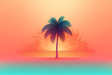 Wall Mural - palm tree silhouette