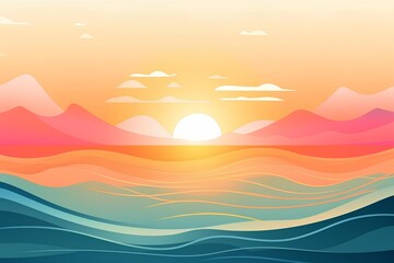 Wall Mural - sunset over the sea