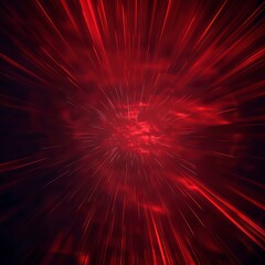 The red burst background features a blur animation, highlighting linear perspective and a luminous glow for a dramatic visual impact.