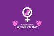 © Amna - International women's day purple background with white text Woman sign illustration