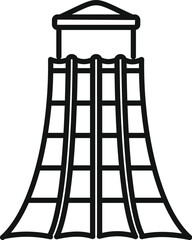 Canvas Print - Playground slide tower structure providing fun and entertainment for children, encouraging outdoor play and physical activity