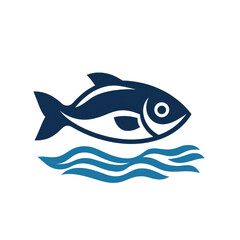 Stylized illustration of a fish swimming in water, symbolizing nature and aquatic life in a minimalist design.