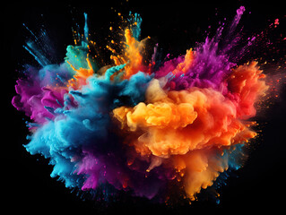Wall Mural - Eye Catching Colorful smoke on dark background