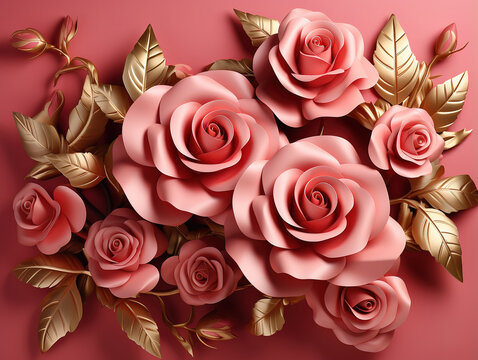 Amazing Group of red flowers on a blue background