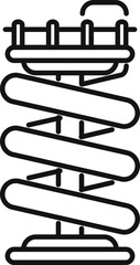 Poster - Big waterpark spiral tube slide icon in outline style for website or app