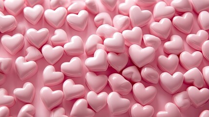 Poster - A delightful pink background filled with sweet hearts, perfect for celebrating love on Valentine's Day or Mother's Day, with a soft and tender design.