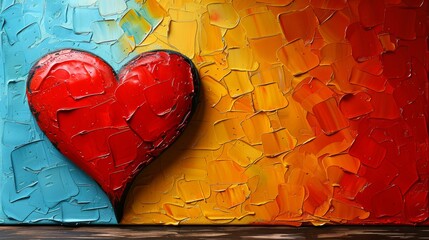 Fototapete - Paint a dynamic Valentines Day abstract with bold contrasts and vibrant colors, capturing the energy and excitement of the love-filled