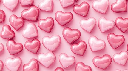 Poster - A delightful pink background filled with sweet hearts, perfect for celebrating love on Valentine's Day or Mother's Day, with a soft and tender design.