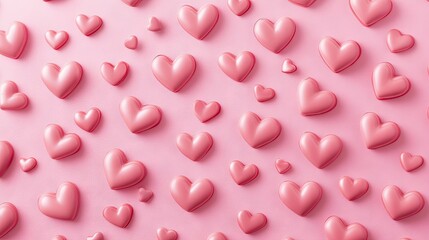 Poster - A delightful pink background filled with sweet hearts, perfect for celebrating love on Valentine's Day or Mother's Day, with a soft and tender design.