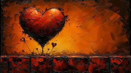 Fototapete - Paint a dynamic Valentines Day abstract with bold contrasts and vibrant colors, capturing the energy and excitement of the love-filled