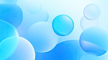 Wall Mural - Abstract blue gradient round shapes with a Neumorphism effect. Light, clear background ideal for stylish banners and contemporary posters.