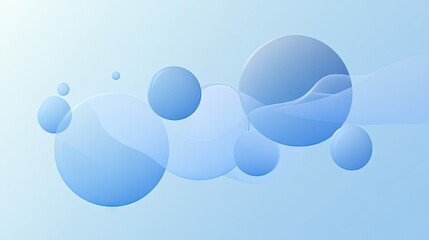 Wall Mural - Abstract blue gradient round shapes with light Neumorphism effects. Clean, simple design perfect for banners and posters. Vector illustration.