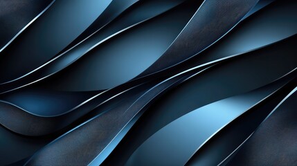 Poster - Abstract dark grey background with blue metallic curves weaving across. A contemporary and luxury design ideal for futuristic text and vector illustrations.