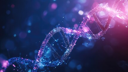 Poster - Abstract DNA molecule background with geometric dynamic waves. Perfect for science, technology, and chemistry-themed banners and wallpapers. Clean, modern design with scientific appeal.