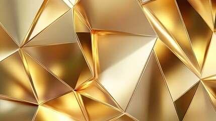 Poster - Abstract geometric background in gold, featuring polygonal elements and a shiny, modern look for high-quality vector illustrations.