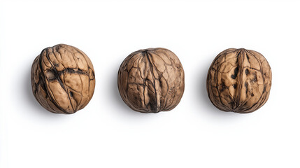 Wall Mural - walnuts isolated on white background