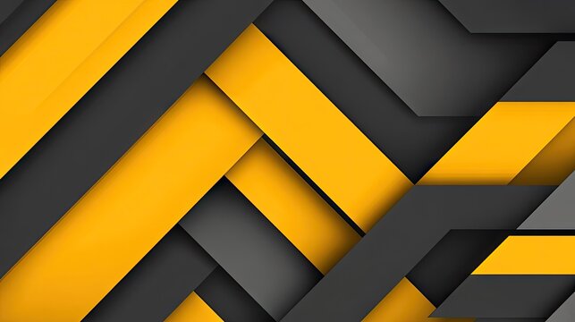 Abstract geometric design featuring yellow and grey triangle arrows pointing in different directions. The modern and futuristic background includes ample blank space for text or graphics.