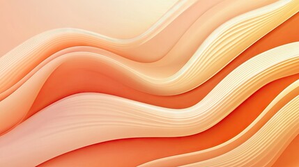 Poster - Abstract peach background featuring elegant wavy lines, ideal for a modern and appealing vector illustration for banners or posters.